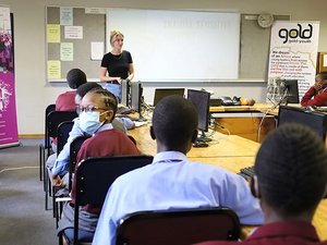 Freiwillige im Workshop für Digital Skills - Botswana