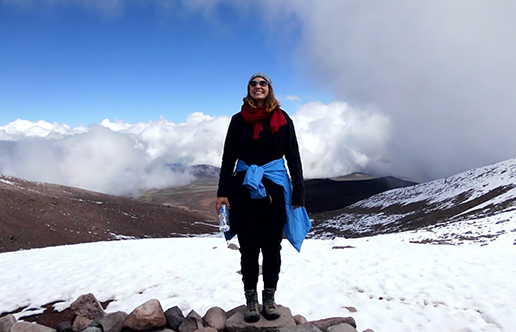 Paula auf dem Vulkan Chimborazo in Ecuador